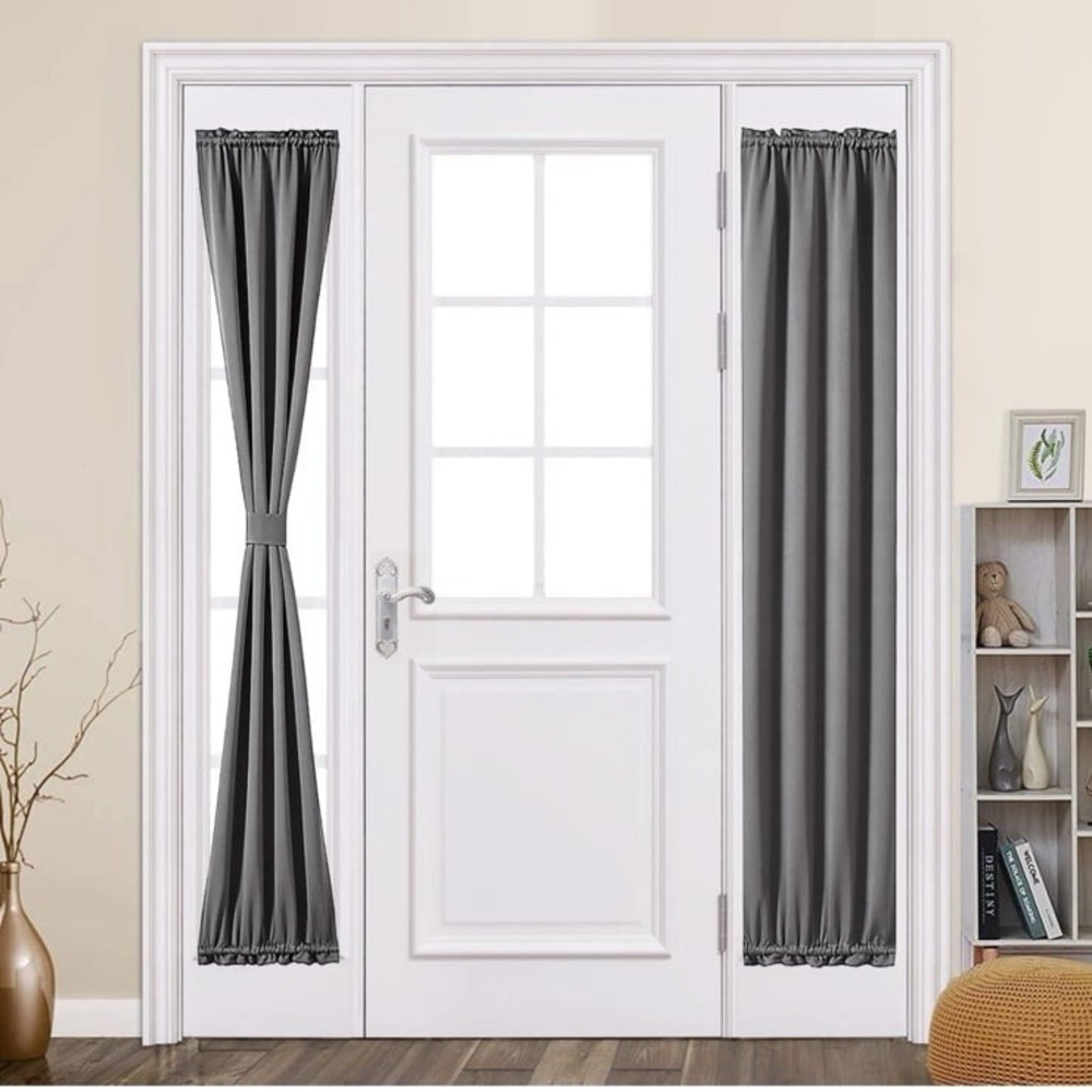 MIULEE Sidelight French Door Blackout Curtain Thermal Insulated Drapes Light Blo